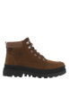 Thumbnail Bottines en cuir marron à talon décroché bas avec des lacets ronds