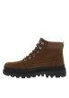 Thumbnail Bottines en cuir marron à talon décroché bas avec des lacets ronds - Image 3
