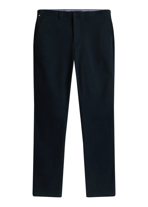 Pantalon chino Denton en coton marine à coupe droite pourvu de poches