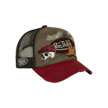 Casquette bordeaux imprimée pourvue d'une...