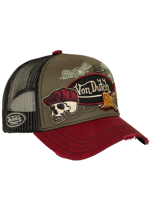 Casquette bordeaux imprimée pourvue d'une...