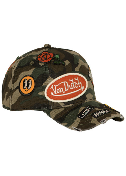 Casquette en coton multicolore pourvue d'une fermeture à pression snapback