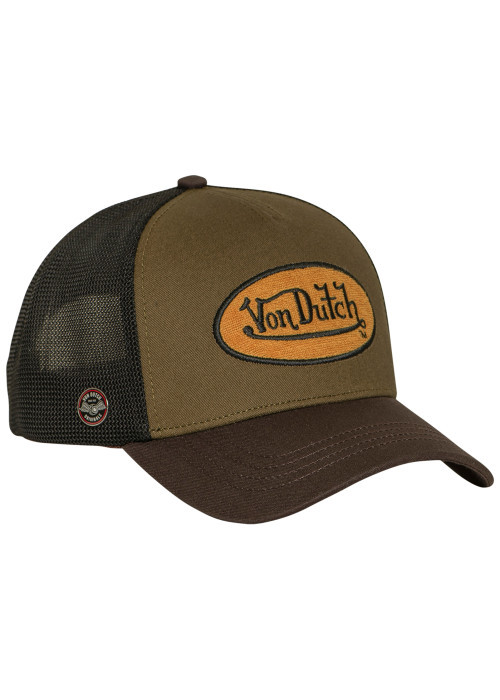 Casquette noire et kaki pourvue d'une fermeture à pression snapback