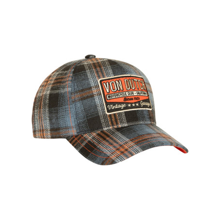Casquette en coton bleue et orange pourvue...