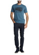Thumbnail T-shirt à col rond bleu pétrole et sérigraphie automobile rétro - Image 3
