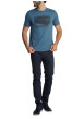 Thumbnail T-shirt à col rond bleu pétrole et sérigraphie automobile rétro - Image 4