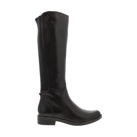 Bottes hautes en cuir chocolat à talon décroché...