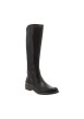 Thumbnail Bottes hautes en cuir chocolat à talon décroché bas et soufflet élastiqué - Image 2