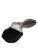 Thumbnail Bottes hautes en cuir chocolat à talon décroché bas et soufflet élastiqué - Image 5