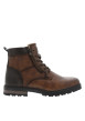 Thumbnail Bottines noisette à talon plat avec un zip et des lacets ronds