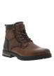 Thumbnail Bottines noisette à talon plat avec un zip et des lacets ronds - Image 2