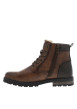 Thumbnail Bottines noisette à talon plat avec un zip et des lacets ronds - Image 3