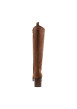 Thumbnail Bottes hautes en cuir cognac à talon décroché moyen pourvues d'un zip latéral - Image 4