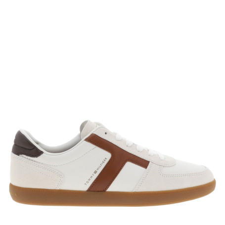 Tennis Tribeca en cuir blanc orné...