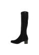Thumbnail Bottes hautes en cuir nubuck noir à talon décroché moyen pourvu d'un zip - Image 3
