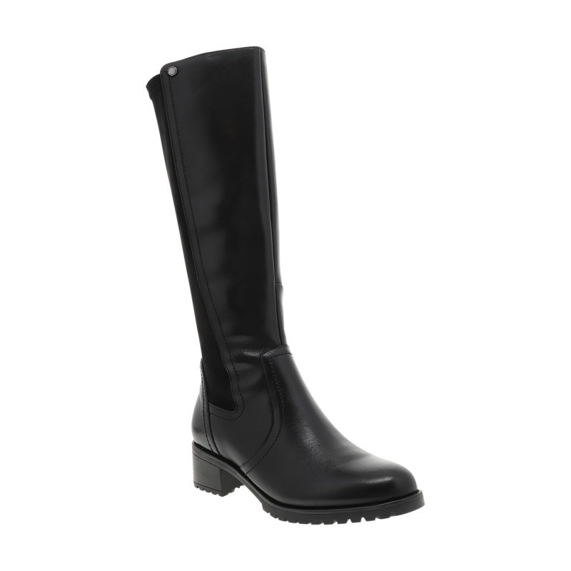Jana - Bottes En Cuir Noires à Talon Décroché Bas Pourvues D'une Fermeture Zippée - Noir Jana - Bottes En Cuir Noires à Talon Décroché Bas Pourvues D'une Fermeture Zippée - Noir
