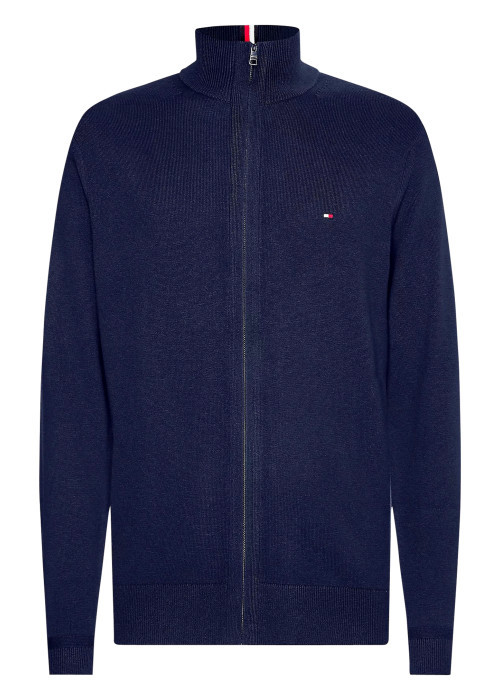 Cardigan zippé en coton biologique mélangé...