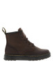 Thumbnail Bottines en cuir marron à talon plat avec des lacets ronds tressés