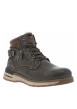 Thumbnail Bottines grises à talon plat avec un zip et des lacets ronds - Image 2