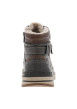 Thumbnail Bottines grises à talon plat avec un zip et des lacets ronds - Image 4