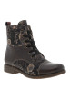 Thumbnail Bottines marron à talon plat ornées d'un empiècement à motif floral - Image 2