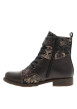 Thumbnail Bottines marron à talon plat ornées d'un empiècement à motif floral - Image 3