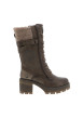 Thumbnail Bottes taupe à talon décroché moyen munies de lacets et d'un zip latéral
