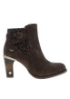 Thumbnail Bottines marron à talon décroché moyen pourvues d'un zip latéral