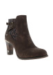 Thumbnail Bottines marron à talon décroché moyen pourvues d'un zip latéral - Image 2