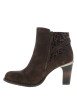Thumbnail Bottines marron à talon décroché moyen pourvues d'un zip latéral - Image 3