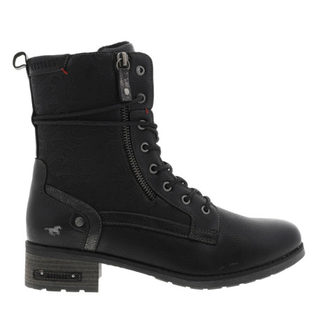 Bottines noires à talon décroché bas munies de...