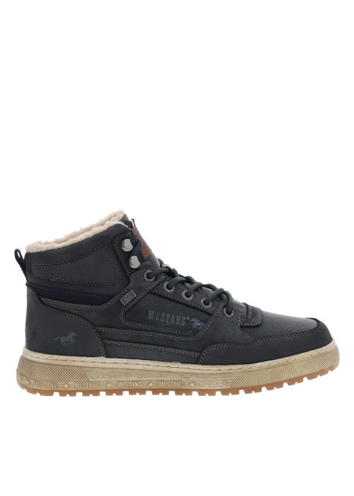 Sneakers bleu marine à empiècements superposés...