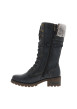 Thumbnail Bottes bleu marine à talon décroché bas pourvues d'un zip latéral - Image 3