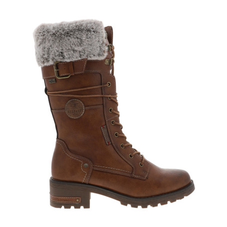 Bottes marron à talon décroché bas pourvues...