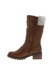 Thumbnail Bottes marron à talon décroché bas pourvues d'un grand zip latéral - Image 3