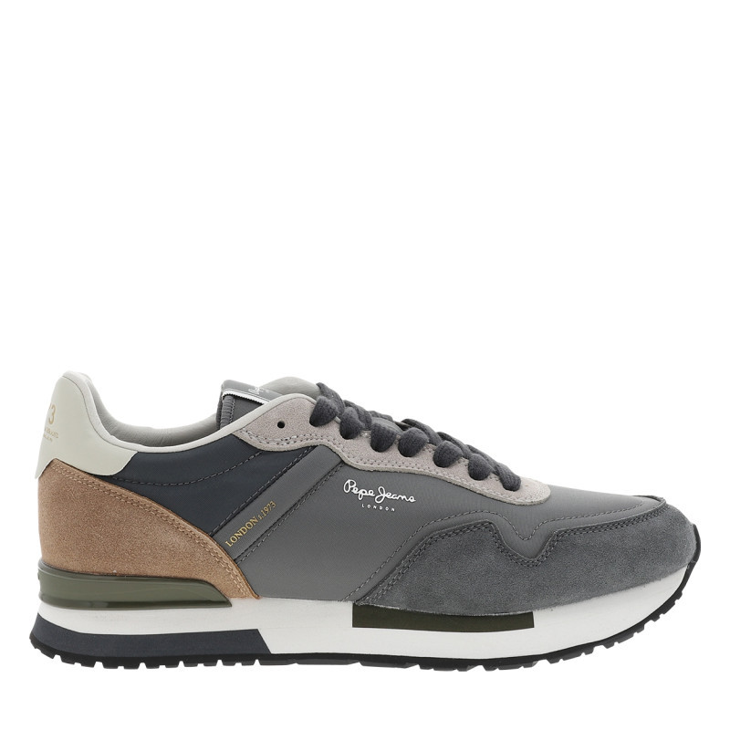 Pepe Jeans - Baskets Running Hailon Basic Grises à Talon Plat Pourvues De Lacets - Gris