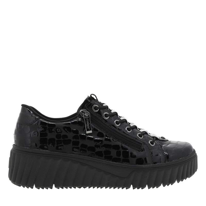Rieker® - Sneakers Noires à Motif Brillant Pourvues D'une Semelle En Relief - Noir Rieker® - Sneakers Noires à Motif Brillant Pourvues D'une Semelle En Relief - Noir