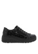 Thumbnail Sneakers noires à motif brillant pourvues d'une semelle en relief