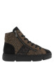Thumbnail Bottines noires et marron à talon plat dotées d'empiècements bi-matières