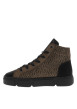 Thumbnail Bottines noires et marron à talon plat dotées d'empiècements bi-matières - Image 3