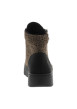 Thumbnail Bottines noires et marron à talon plat dotées d'empiècements bi-matières - Image 4