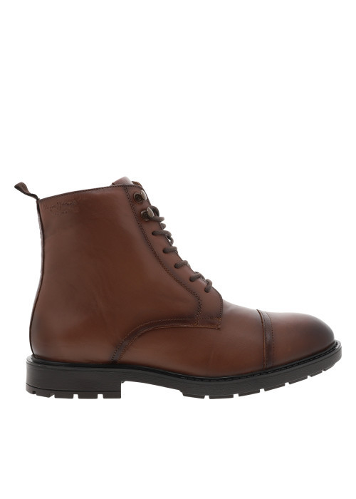 Bottines Hunters Land en cuir brunes à talon décroché bas pourvues de lacets