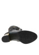 Thumbnail Bottes en cuir bleu marine fleuries à talon doré avec un décroché moyen - Image 6