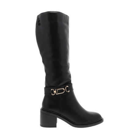 Bottes Pascaline noires à talon décroché moyen...