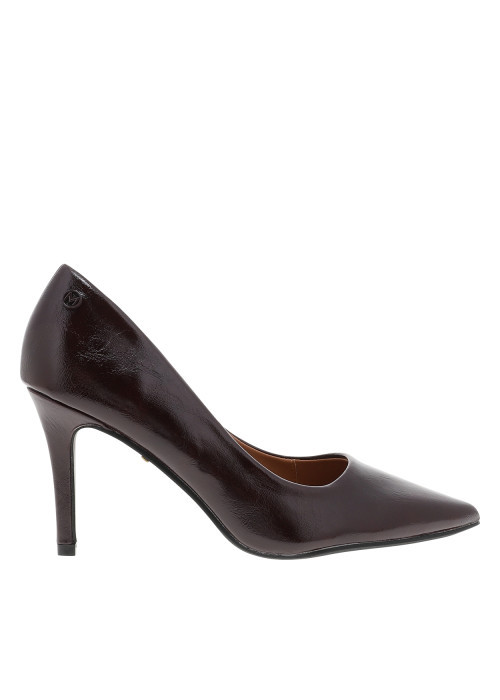 Escarpins au décolleté simple bordeaux avec un...