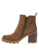 Thumbnail Boots effet daim camel à talon décroché haut dotées de 2 zips latéraux - Image 3