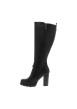 Thumbnail Bottes hautes noires à talon décroché haut agrémenté d'une boucle métallique - Image 3
