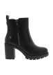 Thumbnail Boots noires en simili-cuir lisse à talon décroché haut dotées de 2 zips