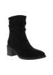 Thumbnail Boots noires à revêtement effet daim pourvues d'un talon décroché moyen - Image 2