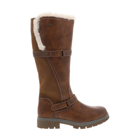 Bottes brunes à talon décroché bas pourvues...